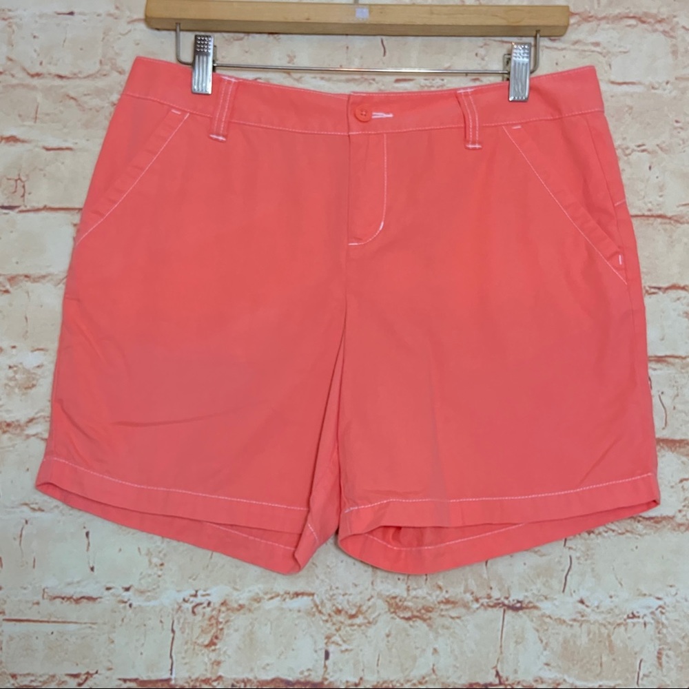 Columbia women’s shorts in salmon pink .